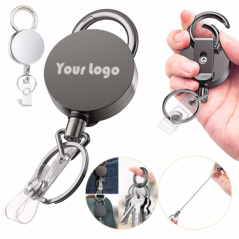 Retractable Keyring Metal Wire Keychain