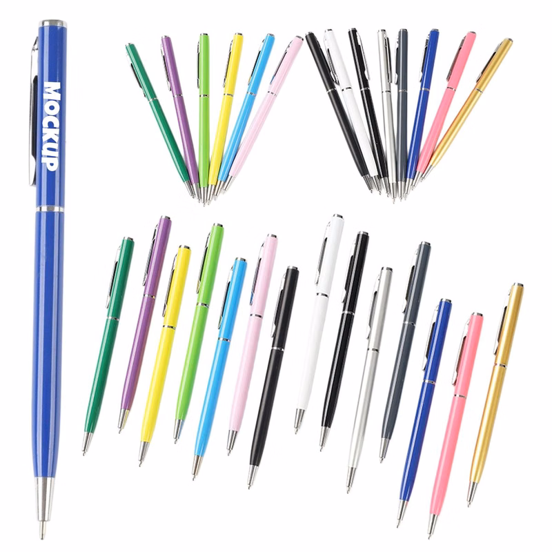 Slim Metallic Retractable Ballpoint Pen