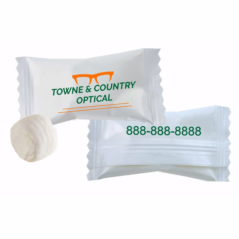 Buttermints Custom Wrapper -Cool Creamy Mint - White