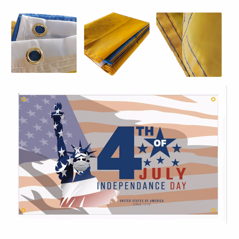 MOQ 50 Custom USA Flag Independence Day Banner for Party Decor