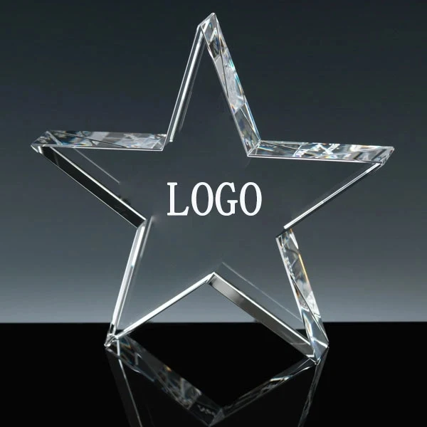 Star Shaped Crystal Glass Paperweight 1