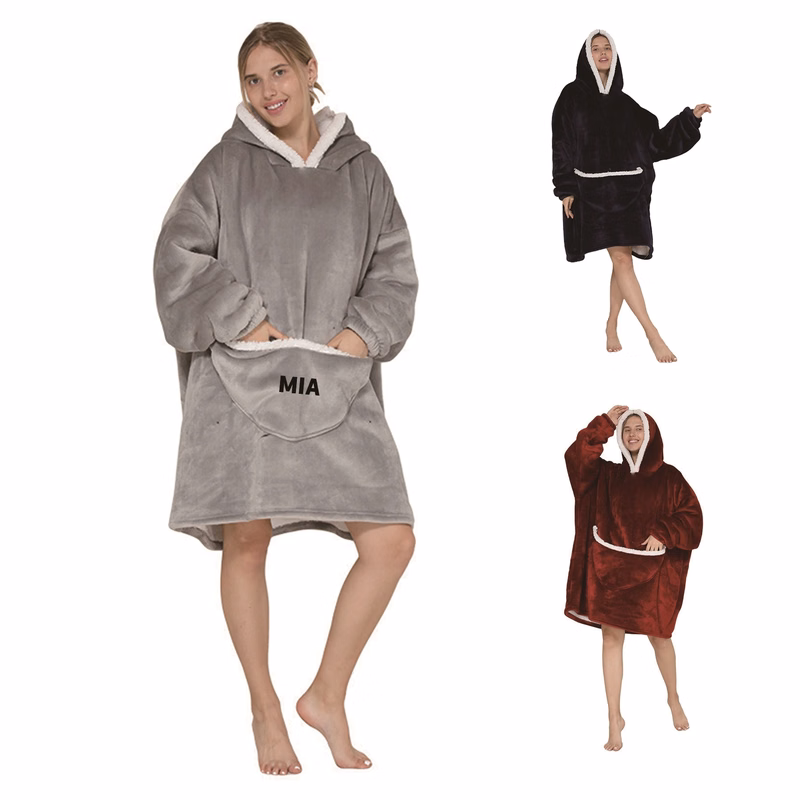 Flannel Pull-Over Blanket Coat