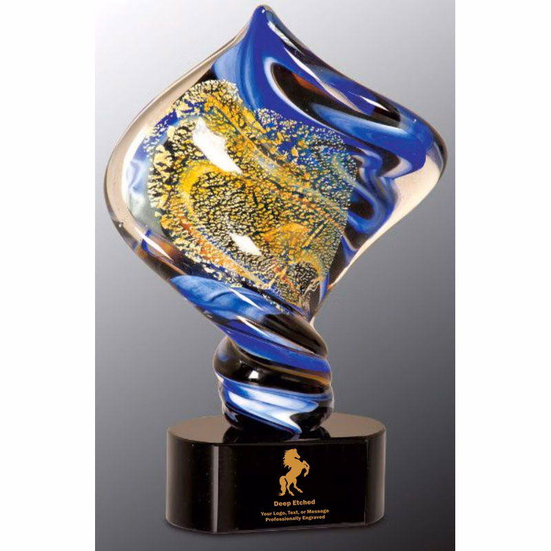 11" Diamond Twist Art Glass Award