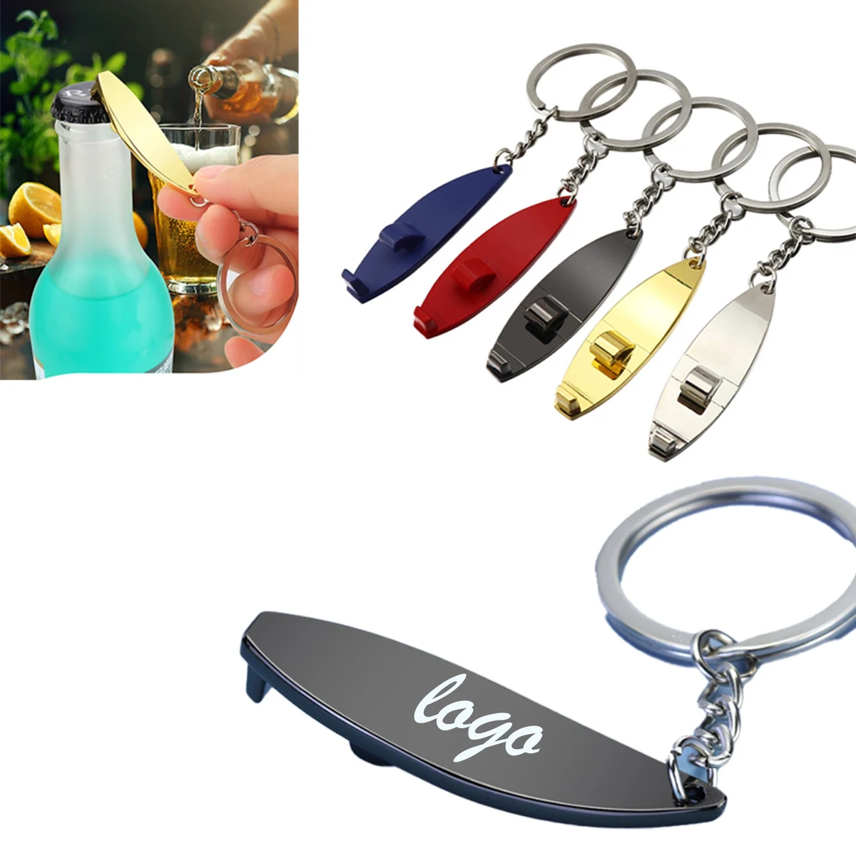 Surfboard-Shaped Keychain 1