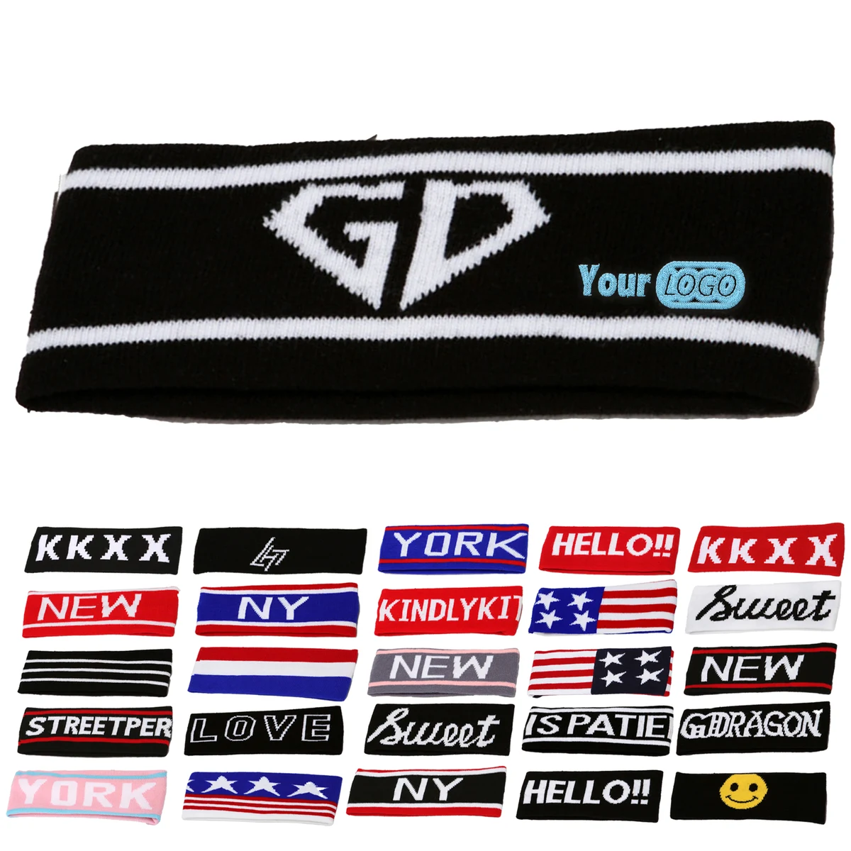 Acrylic 10 Knitted Yarn Letter Headband 1