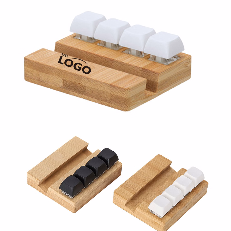 Bamboo Stress Reliever Keyboard with Phone Stand