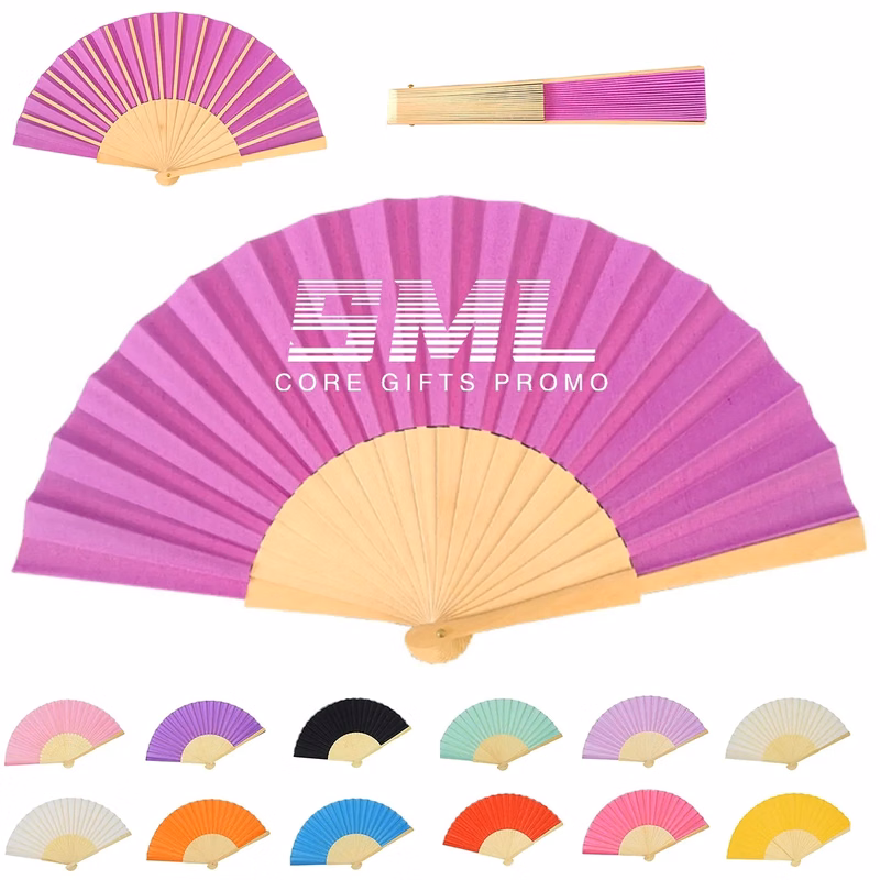 Custom 9 inches Bamboo Paper Folding Hand Held Fan