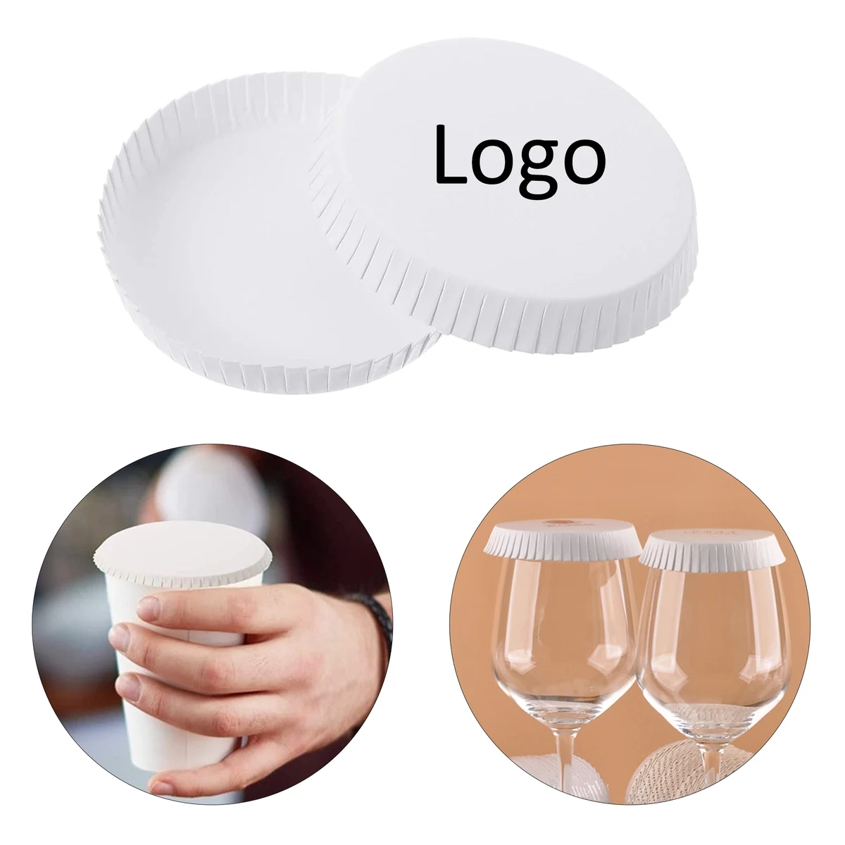 3.1" Diameter Disposable Paper Cup Cover 1