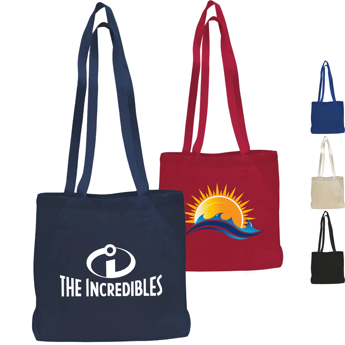 Large Cotton Canvas Messenger Tote Bag USA Decorated (18" x 14") 1