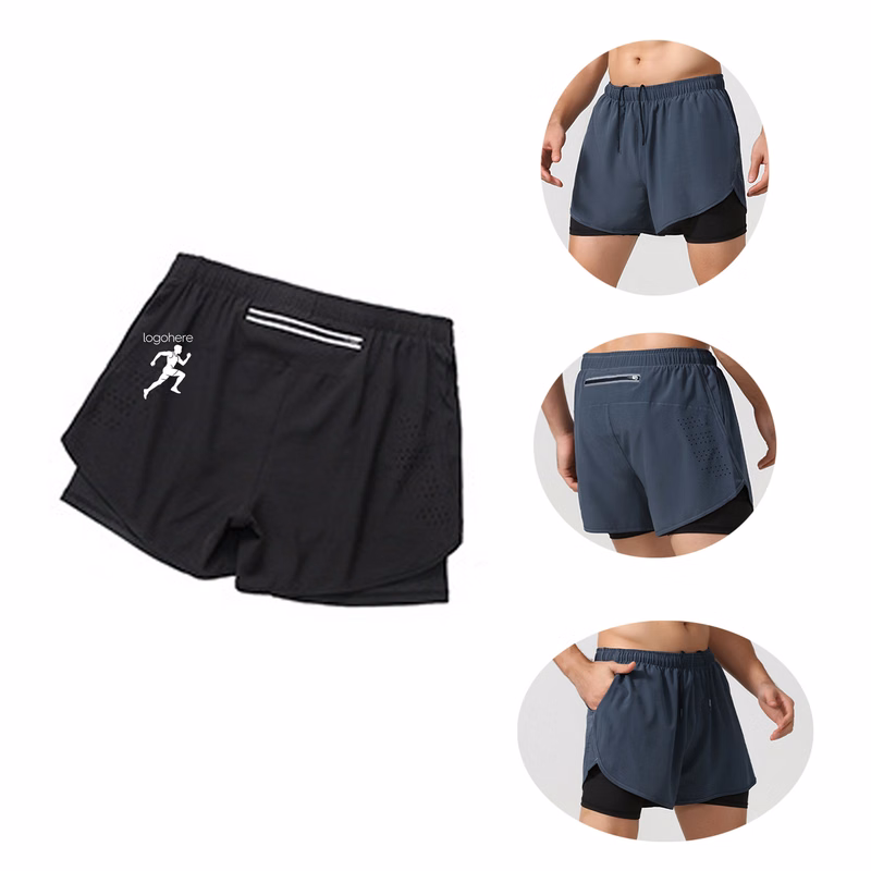 MOQ 20 Double-Layer Running Shorts