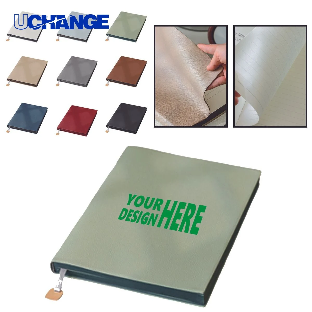 B5 PU Lychee Print Leather Notebook 1