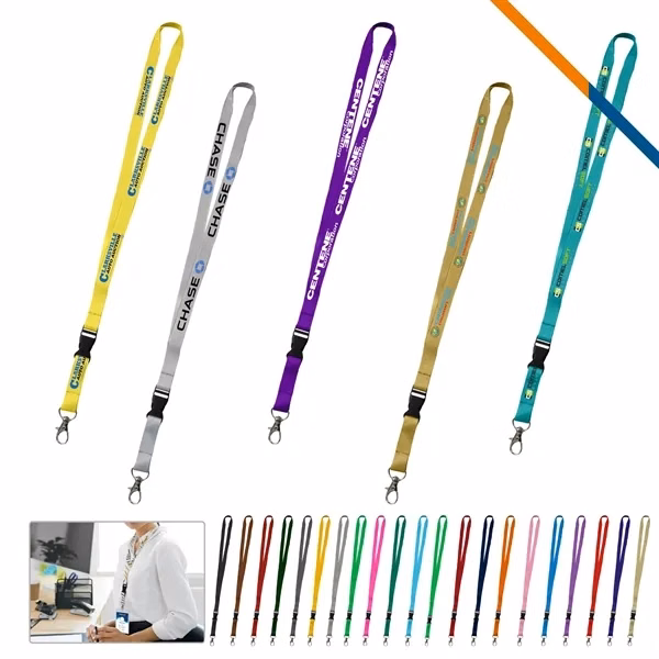 Custom 36 Inch Polyester Dye Sublimation Lanyard — Buckle Release Badge Holder