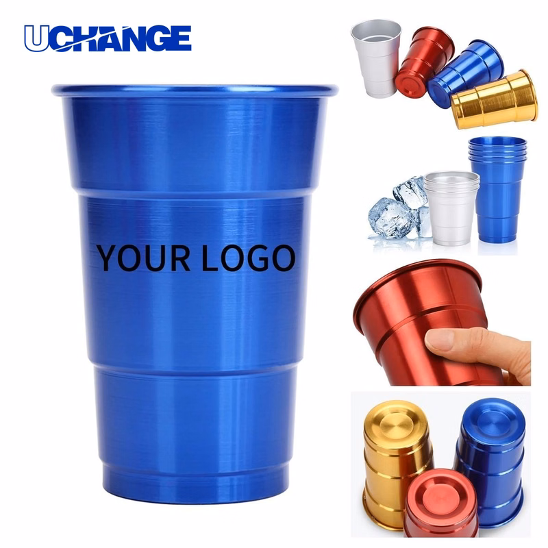 Reusable Aluminum Beverage Cup Drinkware with Print Area