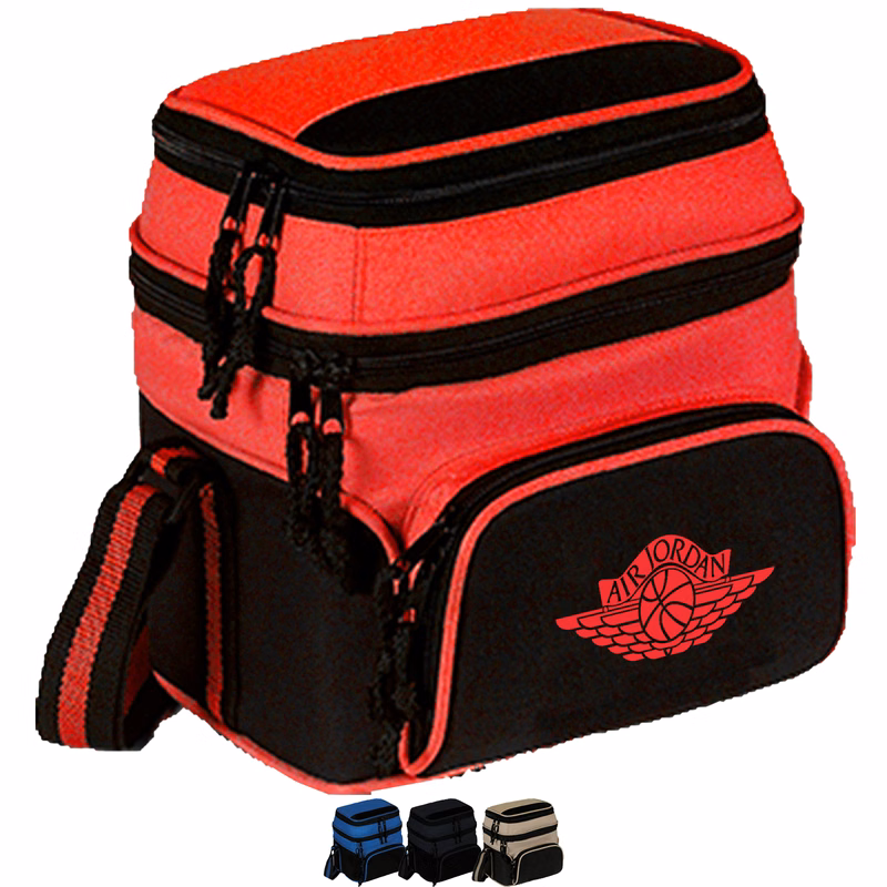 Premium 600D Insulated 6 Pack Cooler Bag w/ Multiple Pockets (8.5" x 9" x 6.5")