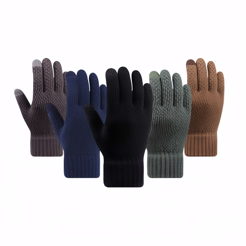 Winter Pineapple Pattern Touchscreen Gloves