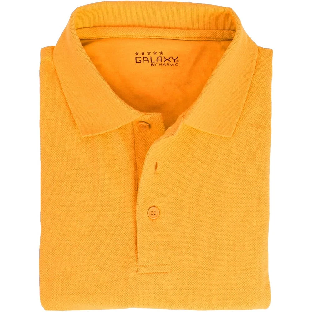 Adult Uniform Polo Shirts - Gold Short Sleeve Size M - 2X 1