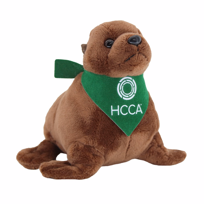 5" Pocketkins Eco Sea Lion with bandana and one color imprint