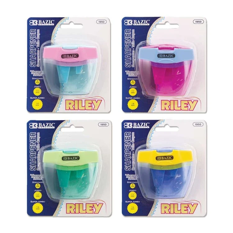 Triple-Hole Pencil Sharpener - Assorted Colors 1