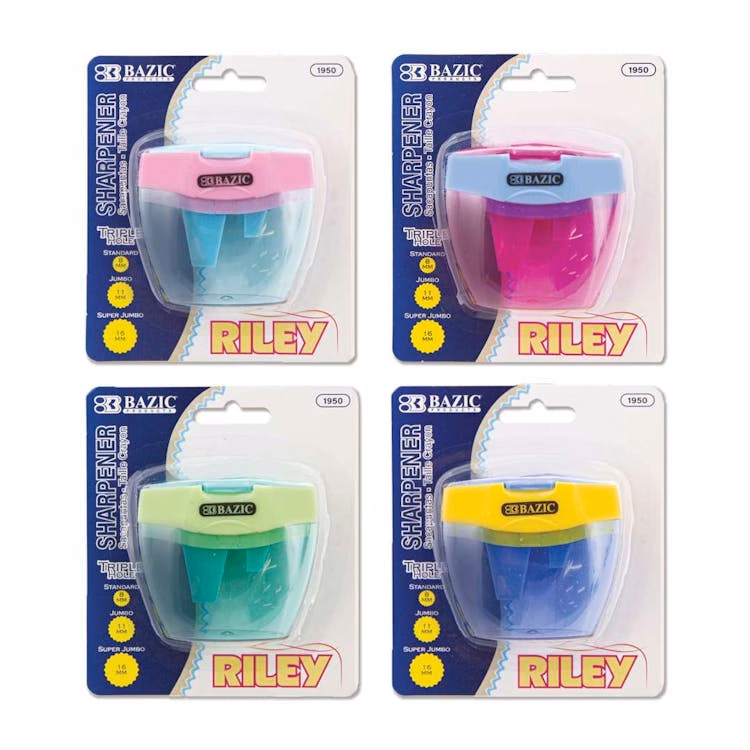 Triple-Hole Pencil Sharpener - Assorted Colors