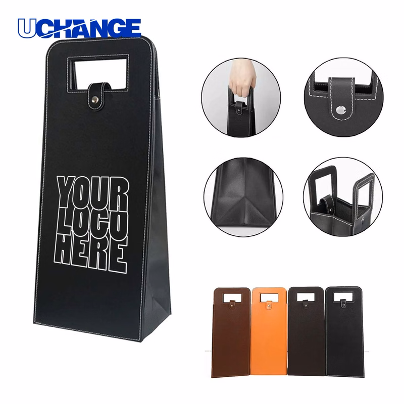 PU Leather Two-Bottle Wine Bag