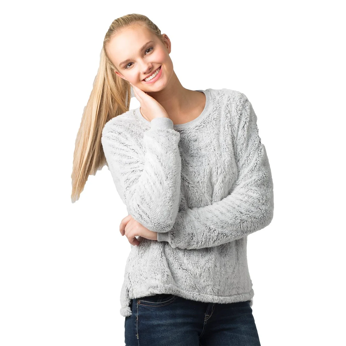Women's Fuzzy Crewneck Fleece - FZ03 1