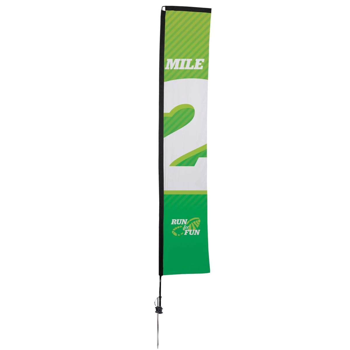 14.5' Premium Rectangle Sail Sign Kit (Single-Sided with Ground Spike) 1