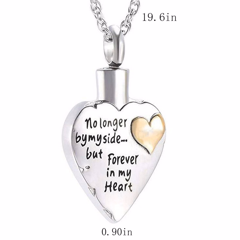 Stainless steel heart-shaped perfume bottle necklace