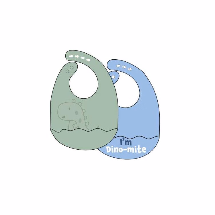 Molded Silicone Bibs - 2 Pack