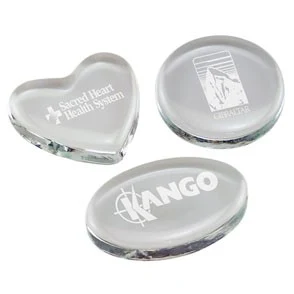 Clear Glass Paperweight - Engraved 1
