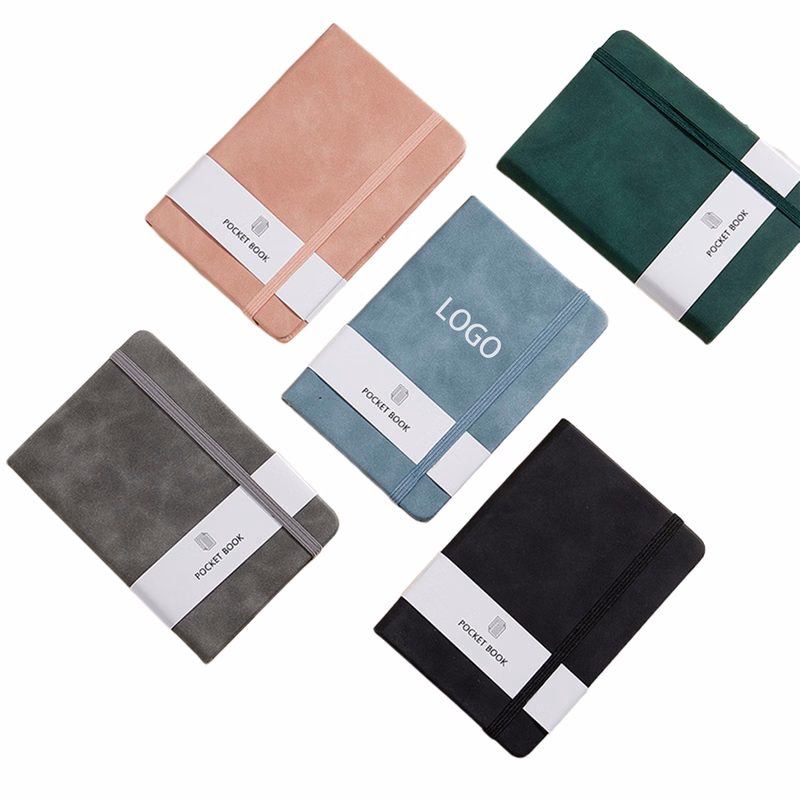 A7 Portable Notebook with PU Leather Cover and a Strap