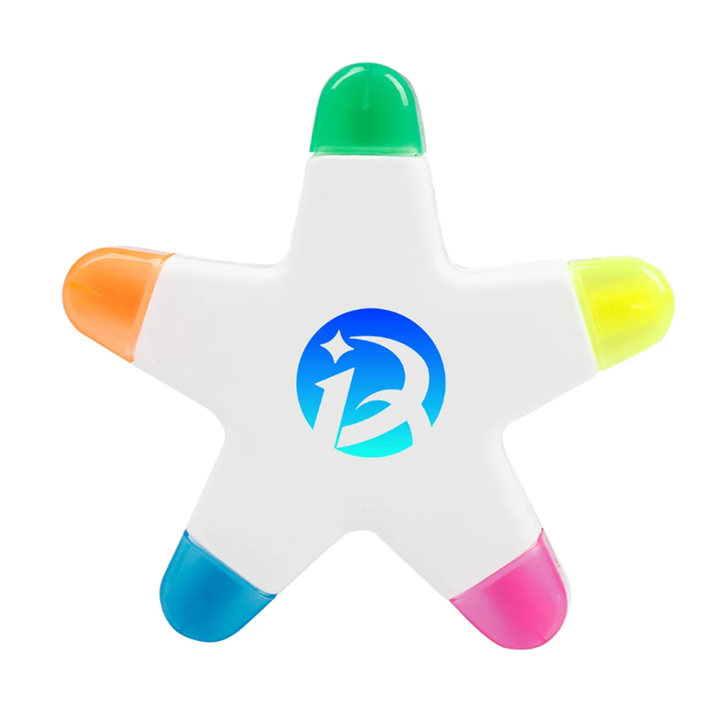 Star Shape 5-Color Fluorescent Pen Marker Highlighter 1