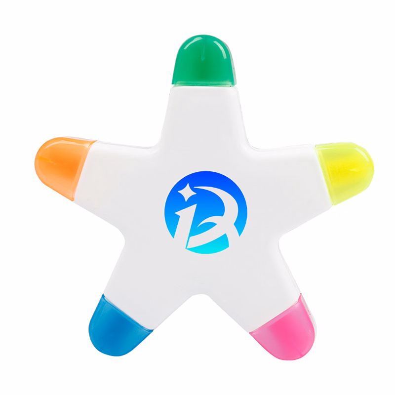 Star Shape 5-Color Fluorescent Pen Marker Highlighter