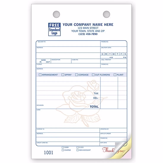 Florist Register Forms, Large Classic