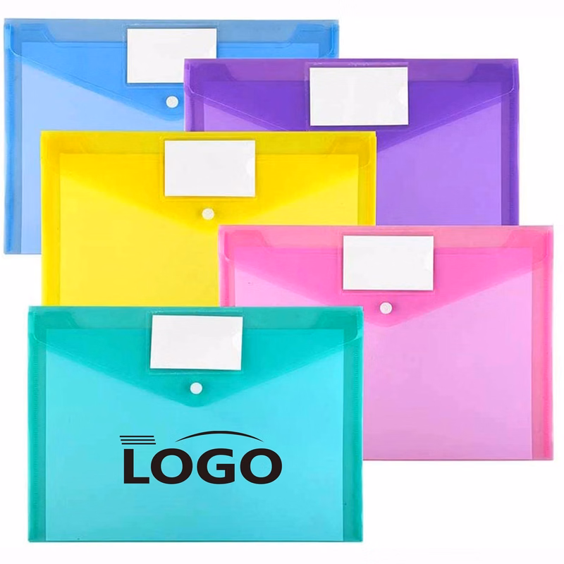 A4 Clear Document File Bag with Label Pocket