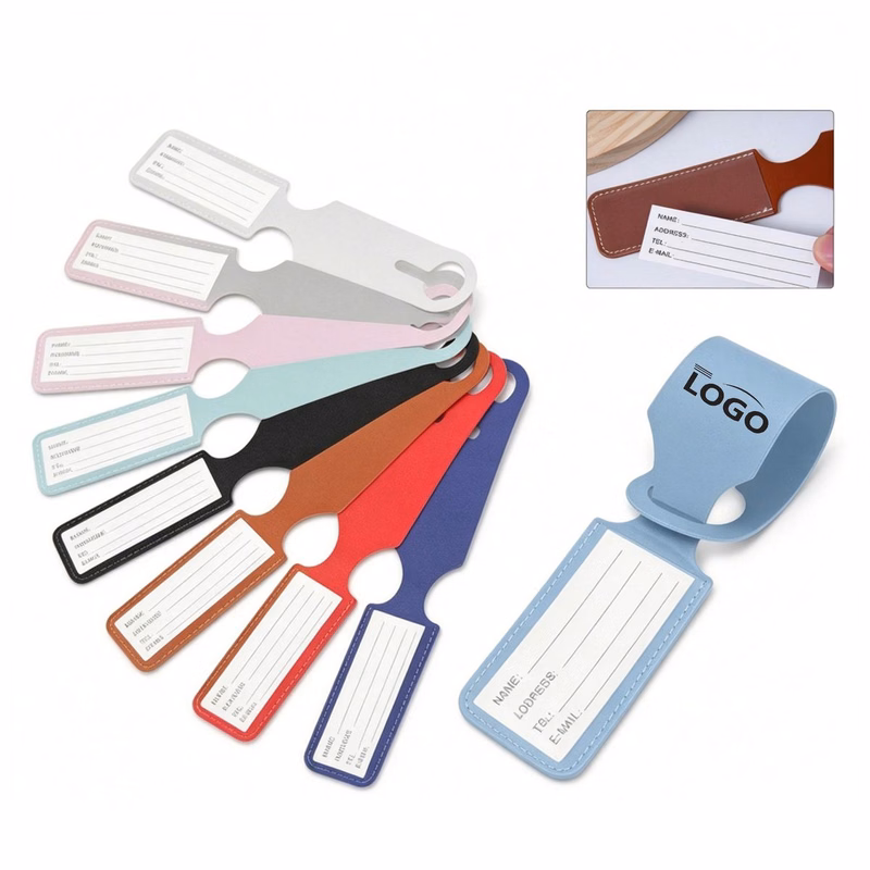 Custom Waterproof PU Leather Luggage Tag with Clear ID Windo