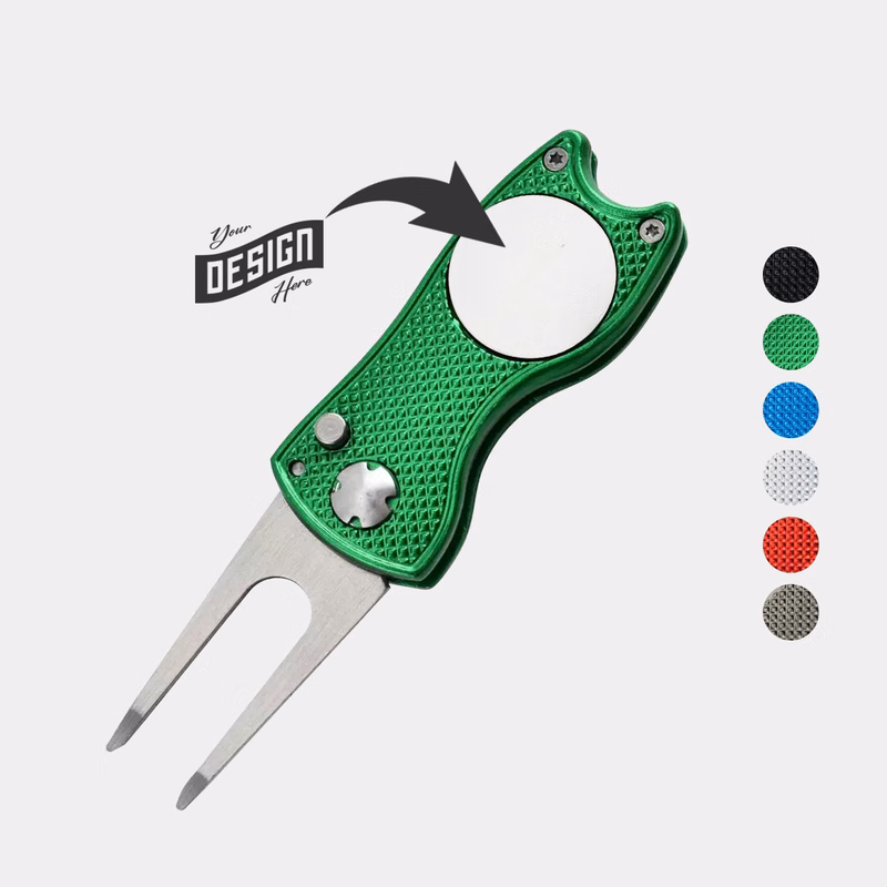 TiTUS® Golf Divot Tool Steel Fork, Alloy Handle & White Ball Marker