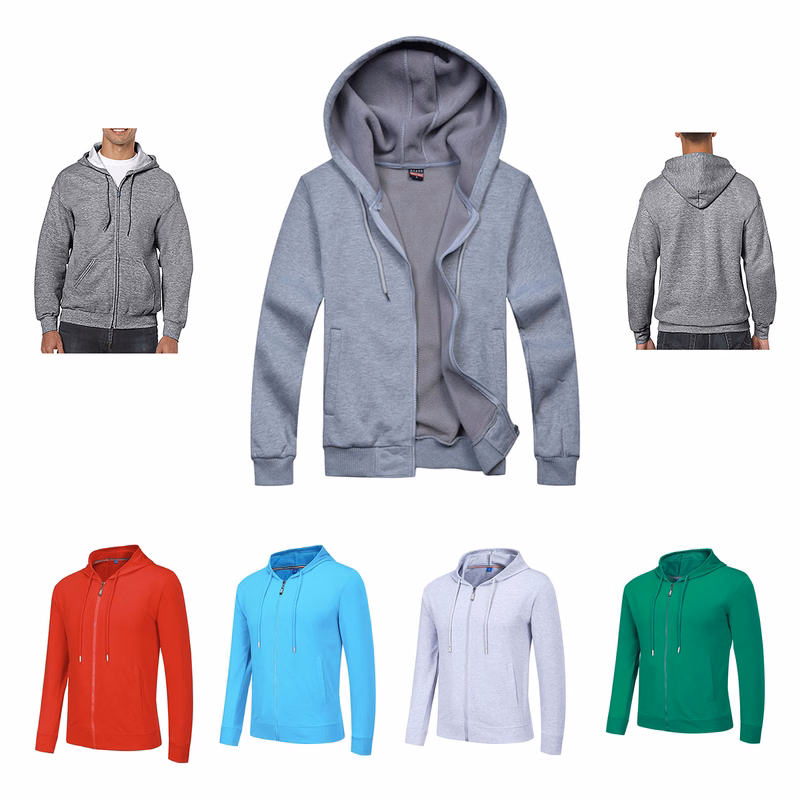 Long-sleeved Zipper Hooded Sweatshirt