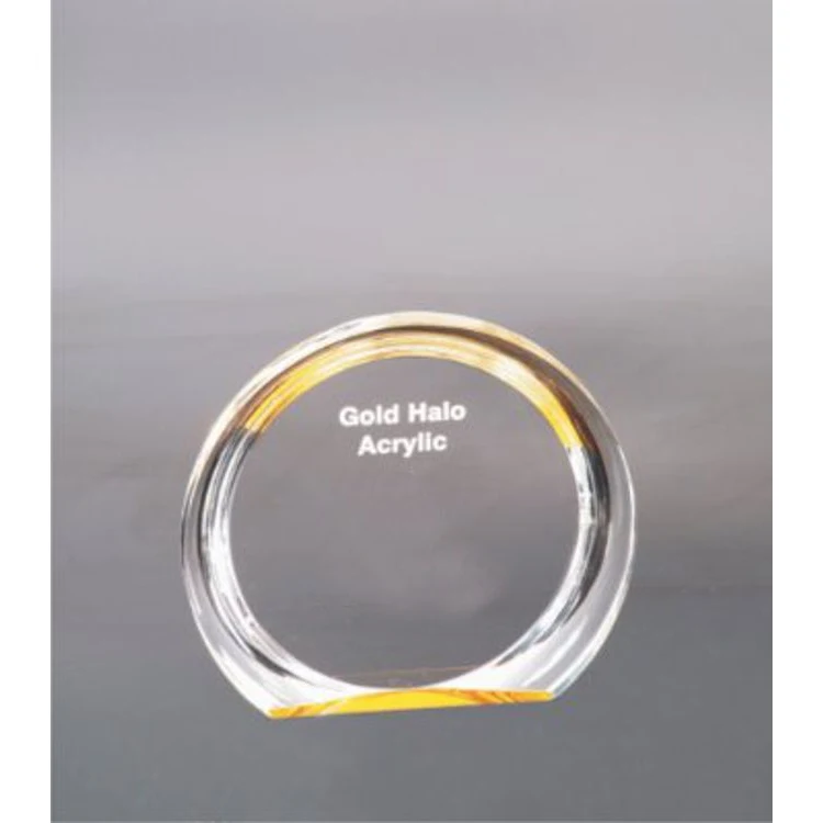 5 3/8" Round Gold Halo Acrylic Award 1