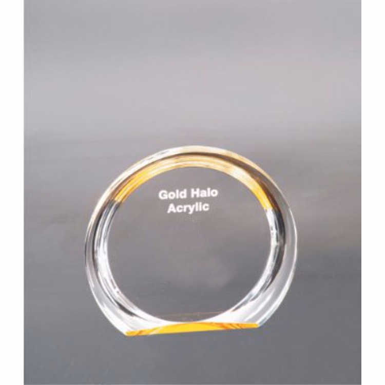 5 3/8" Round Gold Halo Acrylic Award