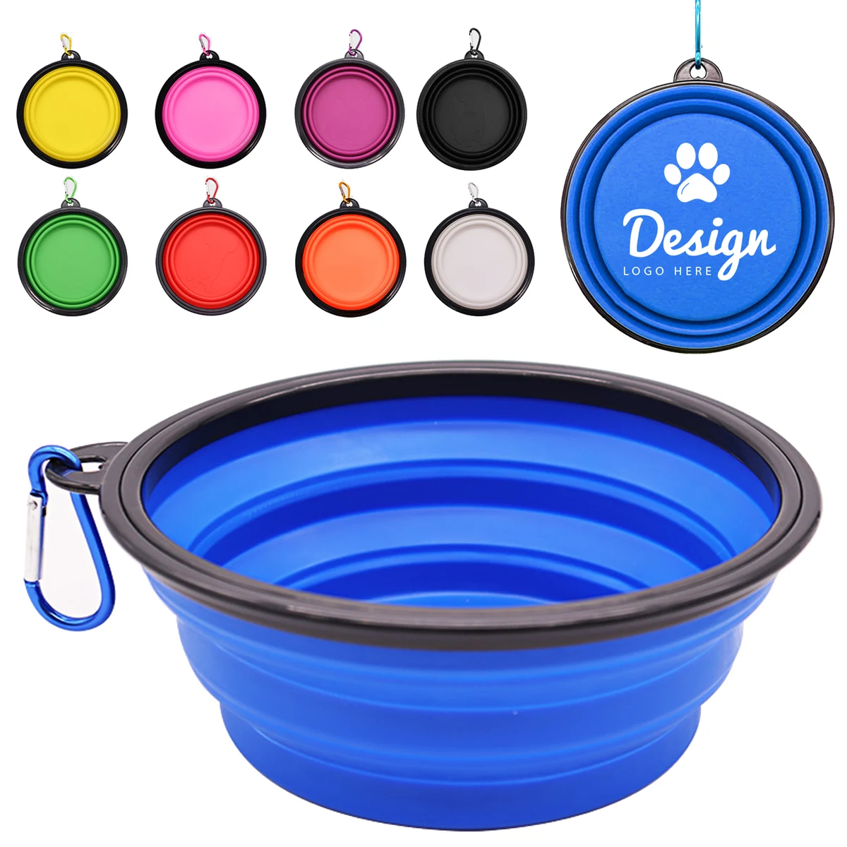 34 oz Collapsible Dog Food Bowl with Clip 1
