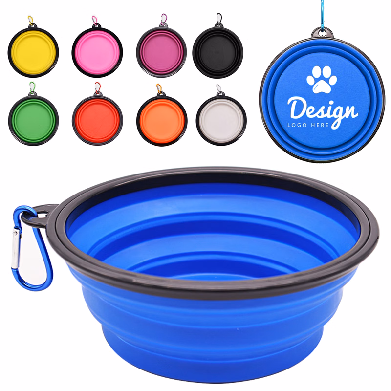 34 oz Collapsible Dog Food Bowl with Clip