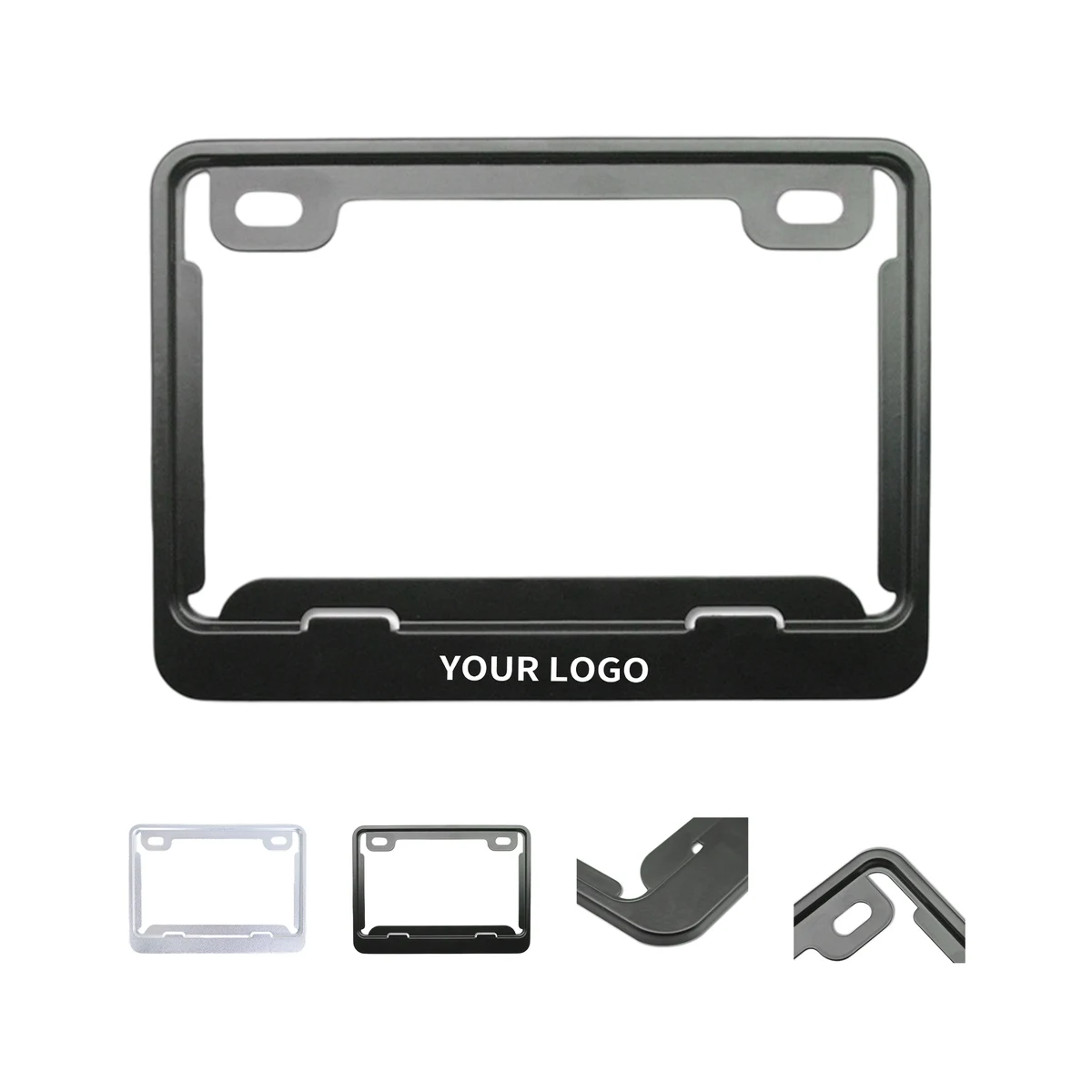 Aluminum Alloy Motorcycle License Plate Frame 9.3 x 6.8" 1