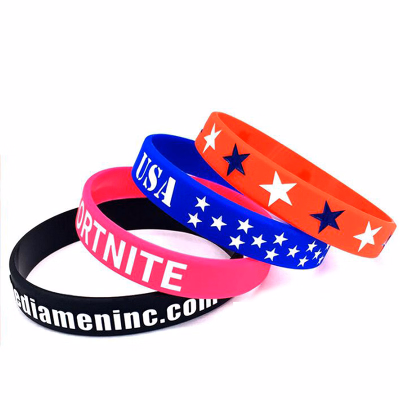 Screen Printed Silicone Wrist Band 8" L x 0.5" W