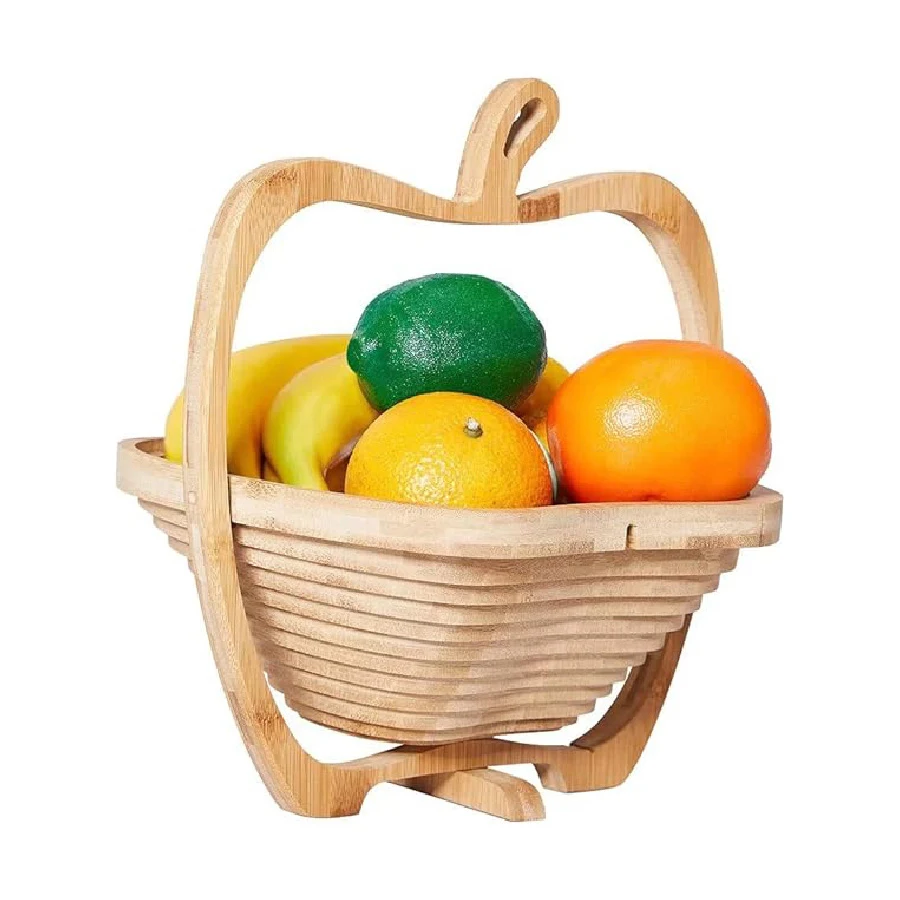 Foldable Bamboo Apple Fruit Basket 1