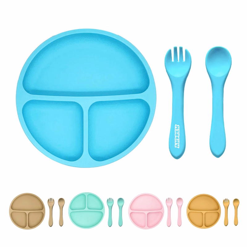 Baby Plates w Forks and Spoons