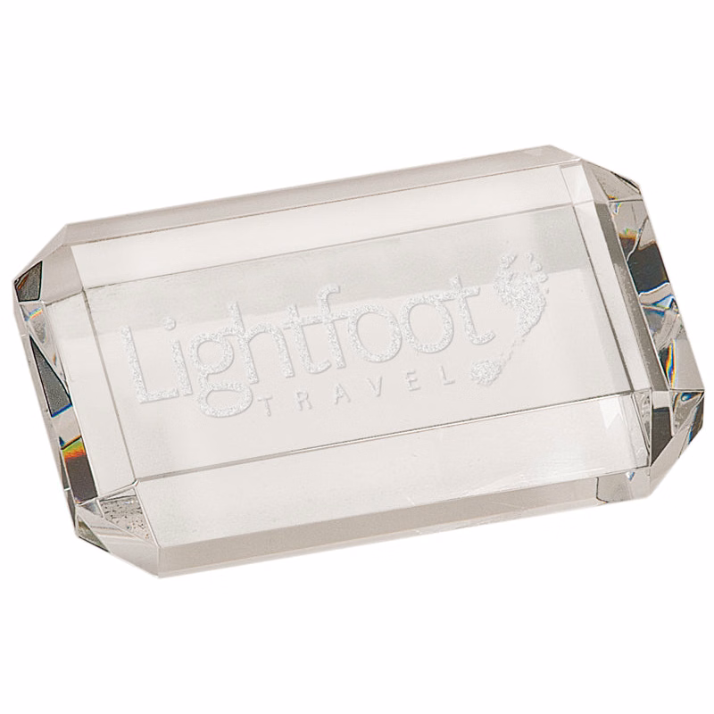 Clear Rectangle Crystal Paperweight