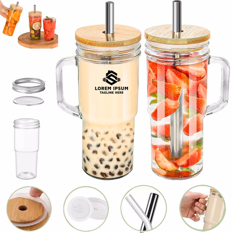 24oz /700mlglass Cup Coffee Beer Mug With Handle