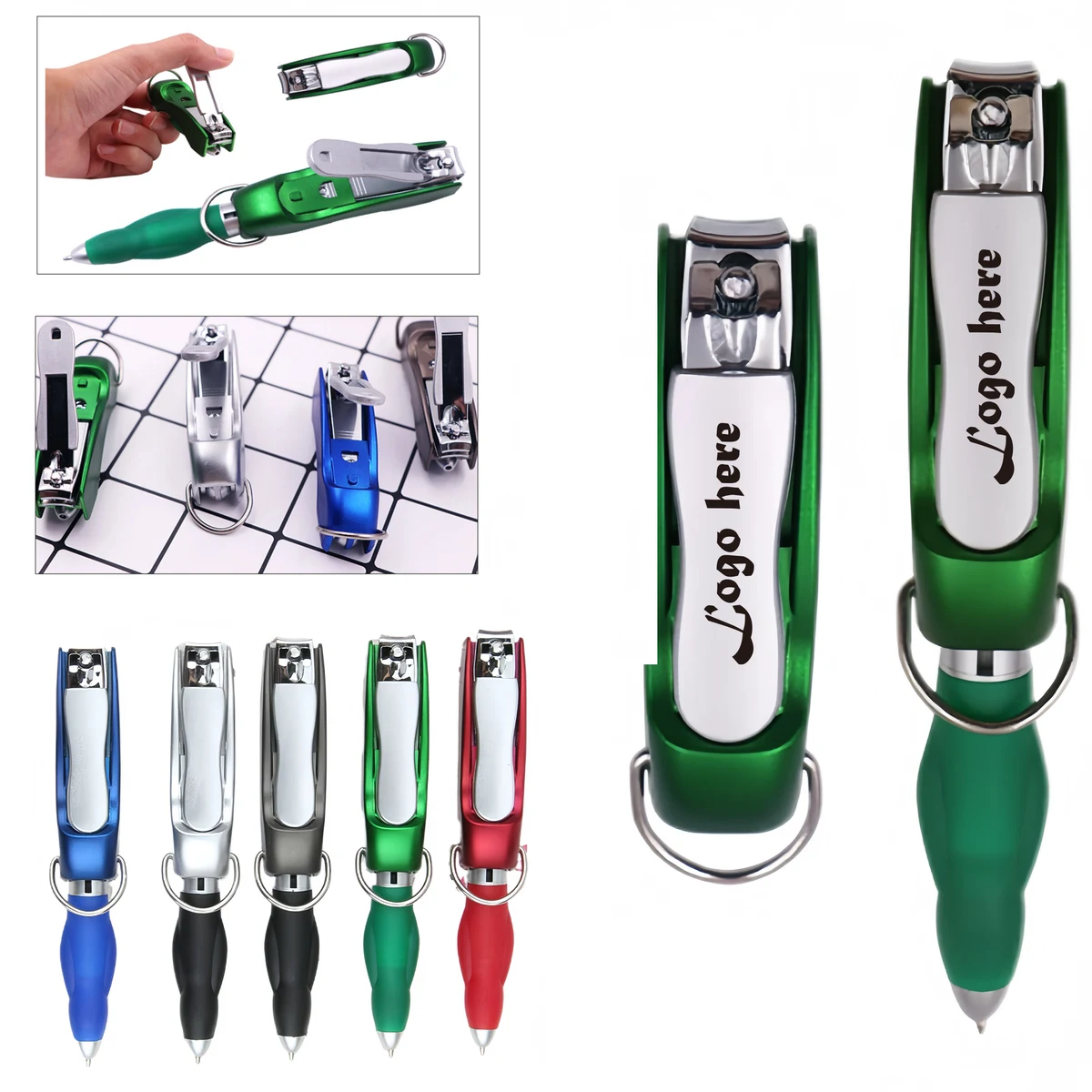 Keychain Nail Clipper Ballpoint Pen (Folding Design) 1