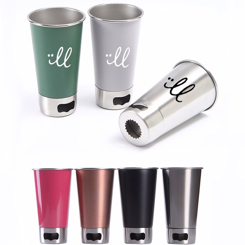 Stainless Steel Beer Cup with Opener