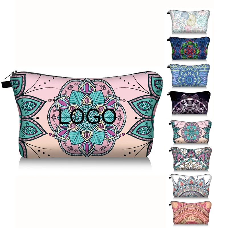 Cosmetic Makeup Bags Printed Mandala Flower 1